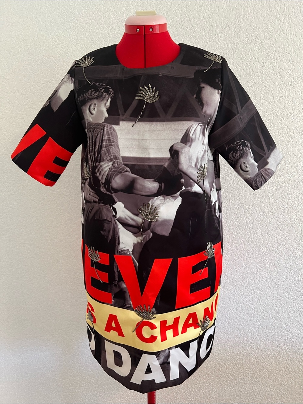 Gilmar Photo Print Mini Dress Short Sleeve Small